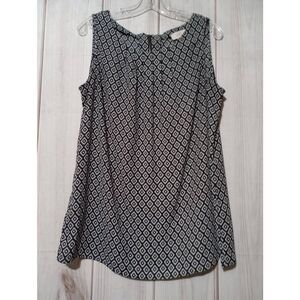 Loft Shirt Ladies‎ Large Black Sleeveless Satin